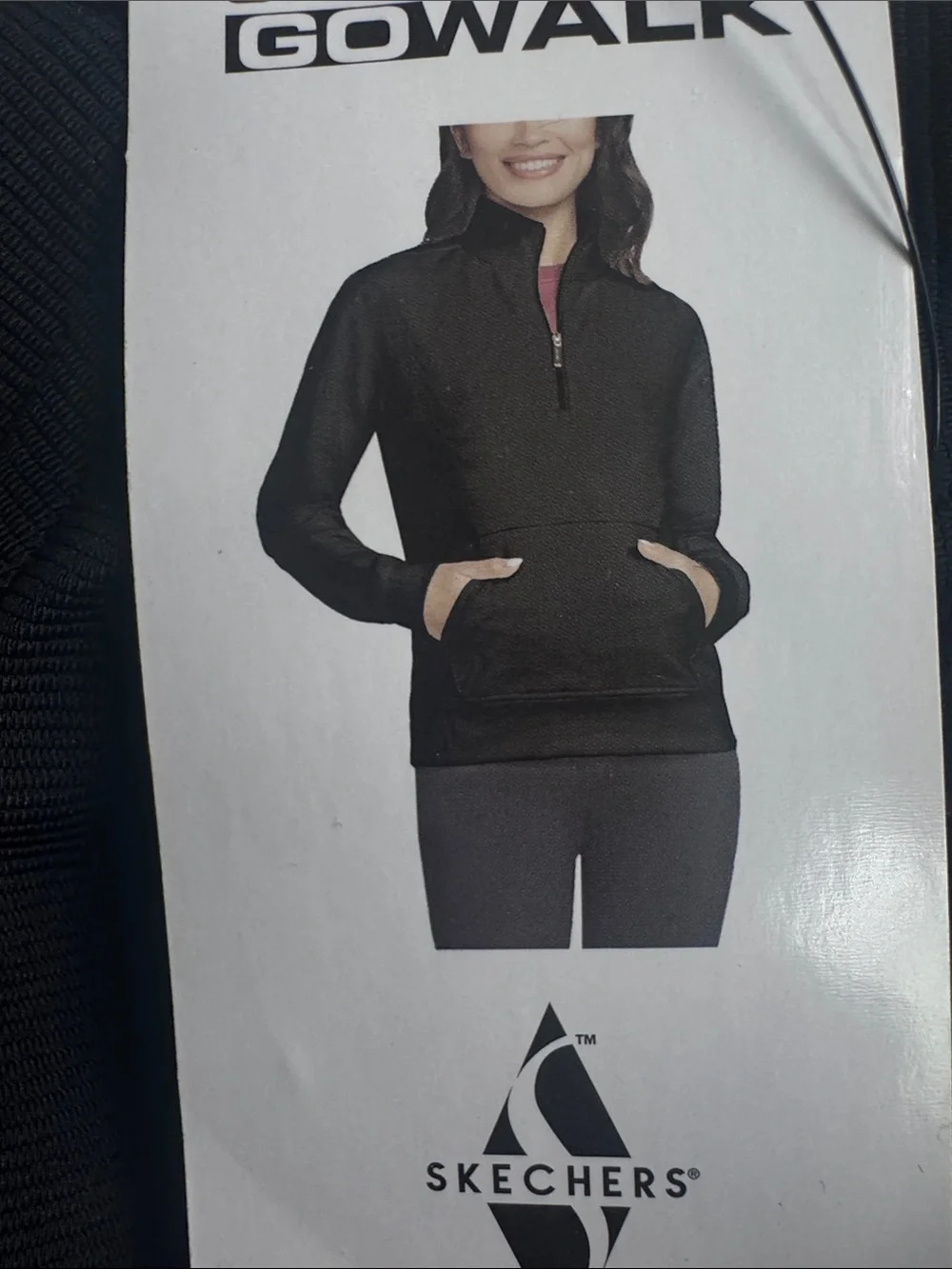 Skechers Women’s Black Half‑Zip Pullover with Kangaroo Pocket